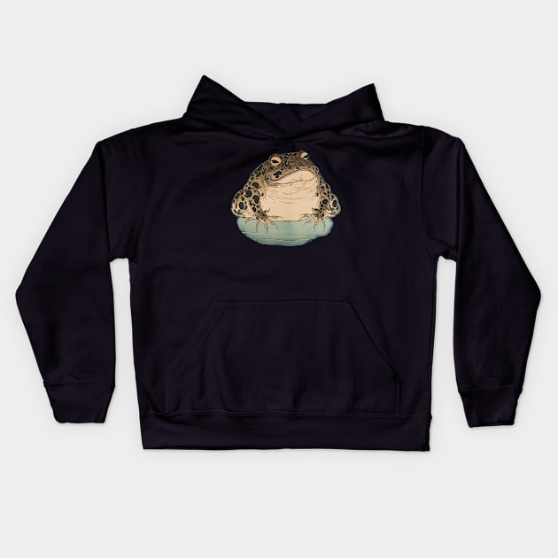 Japanese Frog: Asian American and Pacific Islander Heritage Month, United States on a Dark Background Kids Hoodie by Puff Sumo